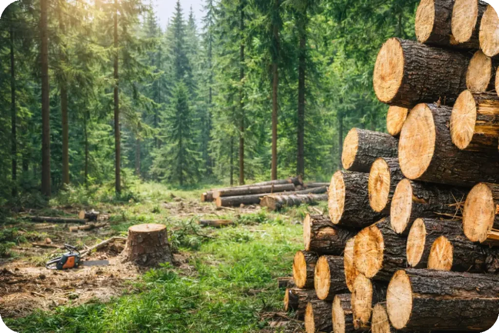 Firewood kertil ámpa lucfenyő rönk