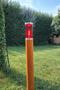 Firewood Torch kerti lámpa vörös üveg