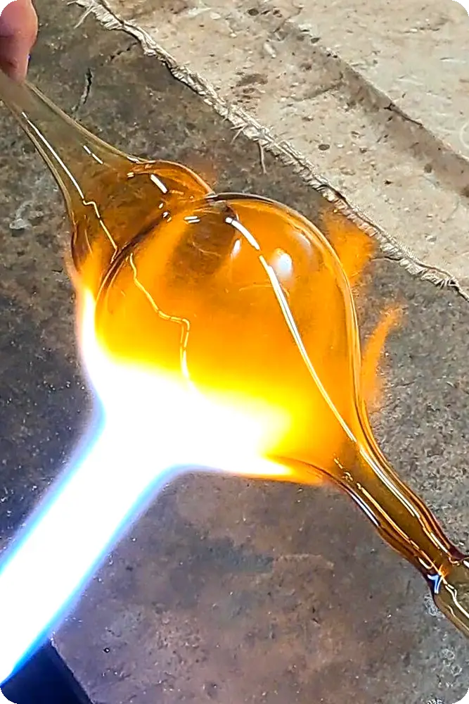 Firewoood Candle - kézzel fújt színes üvegbúra