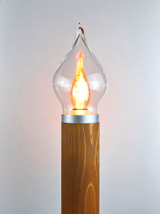 Firewood Candle kerti lámpa - átlátszó üveg, közép dió falazúr